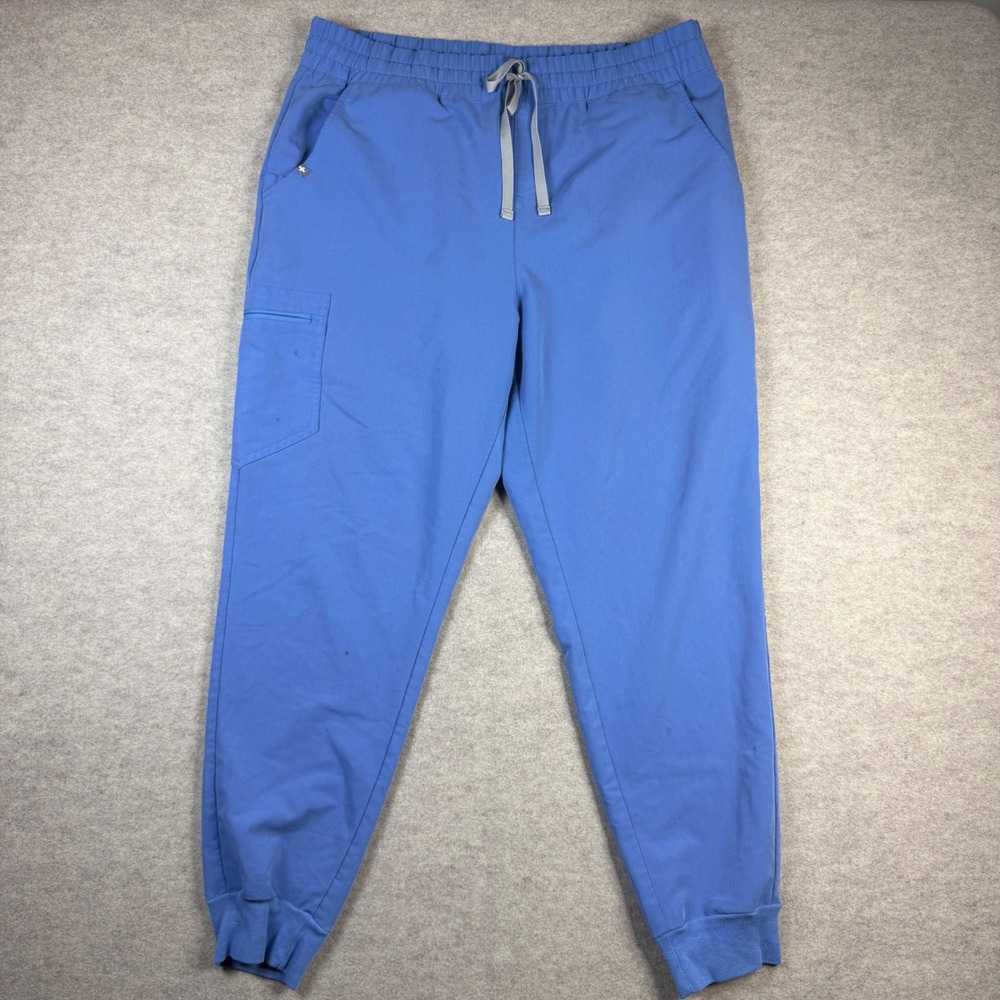 Figs Technical Collection Blue Jogger Scrub Pants Womens XL W20SW2028 Drawstring